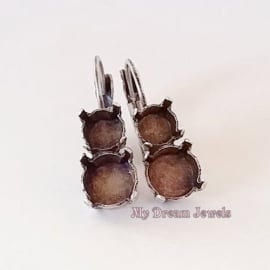 DQ Oorbellen voor Swarovski puntsteen SS29 en SS39  in 7 kleuren platings