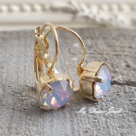 Oorbellen Alison met Swarovski "White Opal Vitrail Light"