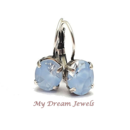 Oorbellen met Vintage Swarovski Crystal Givre Light Blue