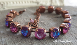 Armband Alison " Burgundy Orchide  " met Swarovski Crystal
