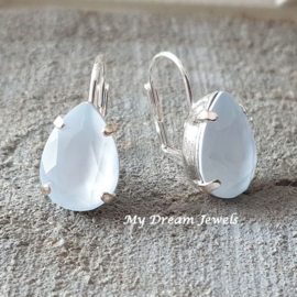 Oorbellen met Swarovski Druppel Crystal Powder Blue