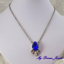 Luxe Ketting met Swarovski Majestic Blue/Crystal