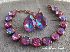 Oorbellen Sofia met Swarovski Druppel 18x13mm" Crystal Burgundy Delite"