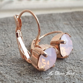Oorbellen Alison met Swarovski " Rose Water Opal "