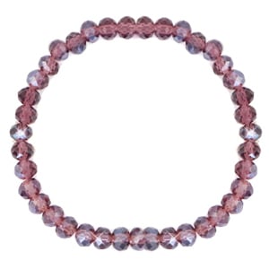 Basis Armbandje met Facetkralen Light Purple Pearl Shine
