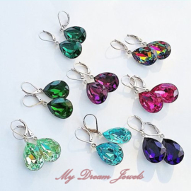 Oorhangers Swarovski Druppel Chrysolite Exclusive 18x13mm