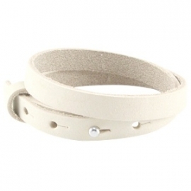 LC Armband Dubbel Nubuck Leer 10mm Mystic Beige