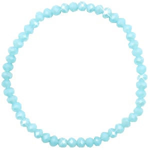 Basis Armbandje met Facetkralen Crystal Blue pearl shine