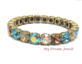 Stretch Armband Golden Pacific Glow met Swarovski Crystal