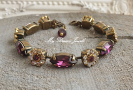 Armband  Amy  " Amethyst Flower " met Swarovski Crystal