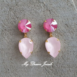 Oorstekers met Swarovski Crystal Lovely Pink