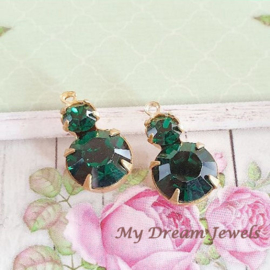 Vintage Swarovski Duo Hanger Emerald/ 2 st