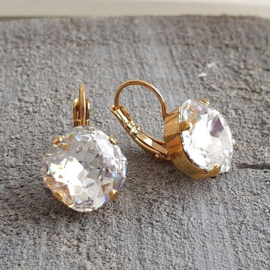 Oorbellen Square met Swarovski helder Crystal