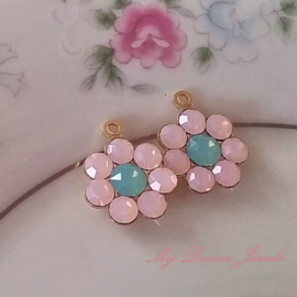 Swarovski Bloem hanger Rose Pacific Opal