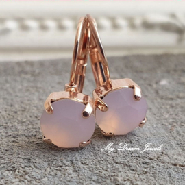 Oorbellen Alison met Swarovski " Rose Water Opal Matt"
