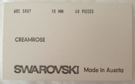 Swarovski 5807 Cabochon Half Drlled Pearl Creamrose 10mm