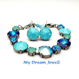 Armband Aqua Blue Sparkles met o.a. Swarovski Crystal