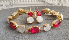 Armband Amy "Red Crystal Ice " met o.a. Swarovski Crystal