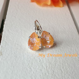 Oorbellen Swarovski Druppel Crystal Peach Delite