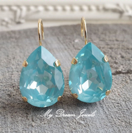 Oorbellen Sofia met Swarovski Druppel "Crystal Paradise Blue "