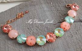 Armband Crystal Peach Mint Delite