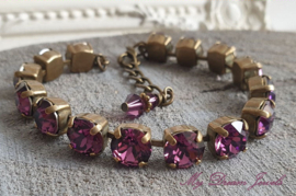 Armband Alison " Amethyst  " met Swarovski Crystal