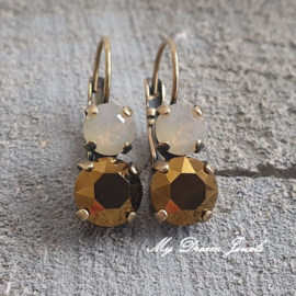 Oorbellen Lara met Swarovski "Golden Autumn "