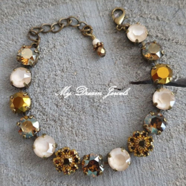 Armband  Ivory Gold Bronze met Swarovski Crystal