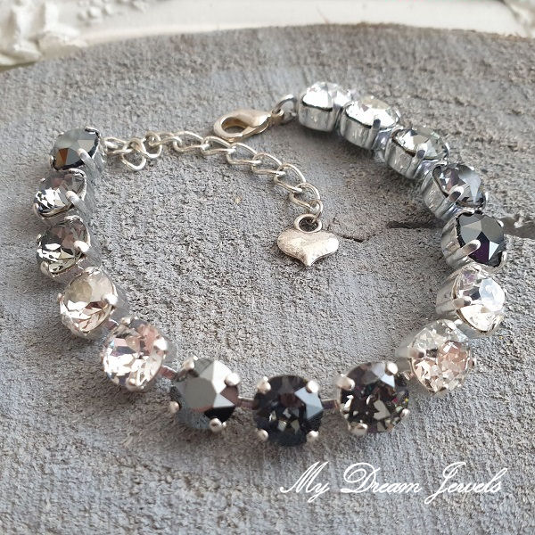 Armband Alison "Crystal Black Shade" met Swarovski Crystal