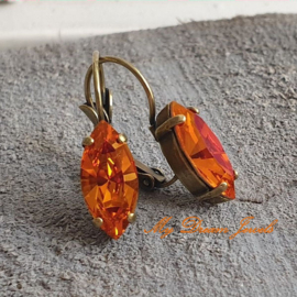 Oorbellen Navette "Magical Autumn "met Swarovski Crystal