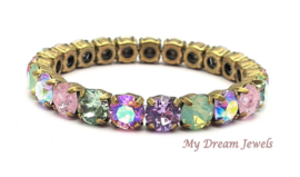 Stretch Armband Violet & Chrysolite met Swarovski Crystal