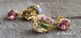 Oorstekers "Light Rose Luminous " met Swarovski Crystal
