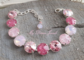 Armband "Crystal Pink Sparkle"met o.a. Swarovski Crystal