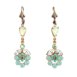 Oorhangers Victoria Green Opal  met Swarovski Crystal