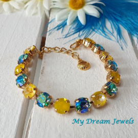 Armband Summer Sunshine Yellow/Turquoise met Swarovski Crystal