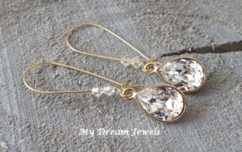 Oorhangers lang met Swarovski Druppel Crystal