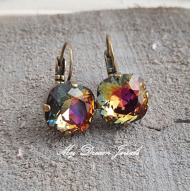 Oorbellen Square Shades of Autumn met Swarovski crystal ( Exclusive )