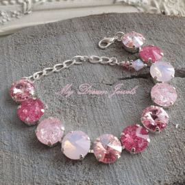 Armband "Crystal Pink Sparkle"met o.a. Swarovski Crystal