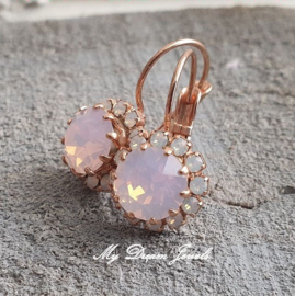Oorbellen met Swarovski Rose Water Opal & White Opal
