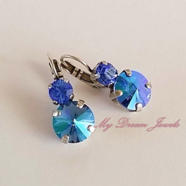 Oorbellen met Swarovski Sapphire & Sapphire GB