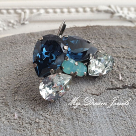 Oorbellen met Swarovski Druppel Montana de Luxe