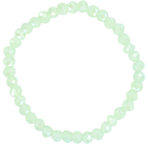 Basis Armbandje met Facetkralen Paradise Green Pearl Shine