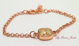 Armband Charina Rosé Goudkleur met Swarovski Crystal Golden Shadow