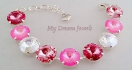 Armband Hot Pink /Moonlight met Swarovski Crystal