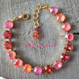 Armband Alison "  Indian Coral Delite " met Swarovski Crystal