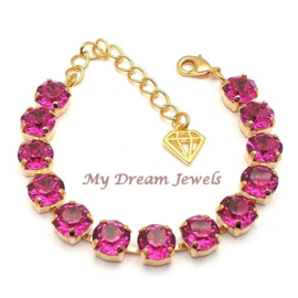 Armband Alison met Swarovski Fuchsia Maat S