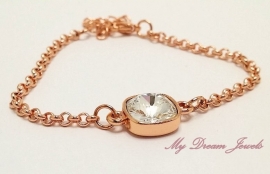 Armband Charina Rosé Goudkleur met Swarovski Crystal