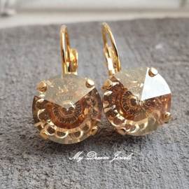 Oorbellen Rivoli Vision met  Swarovski " Golden Shadow"