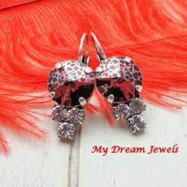 Oorbellen Red Scarlet Patina met Swarovski Crystal