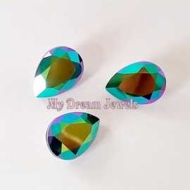 Swarovski 4320 druppel 14x10 mm Crystal Scarabeaus Green